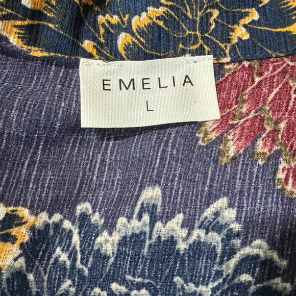 EMELIA Floral Wrap Blouse Top Size Large - Picture 8 of 10